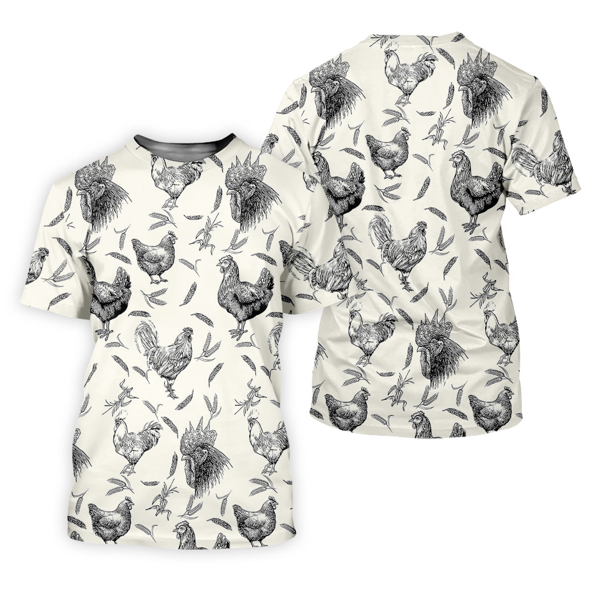 Chicken Rooster Golf Tops For Men, Gift For Chicken Lover, Fun Golf Shirts For Men, Polo Shirts For Men
