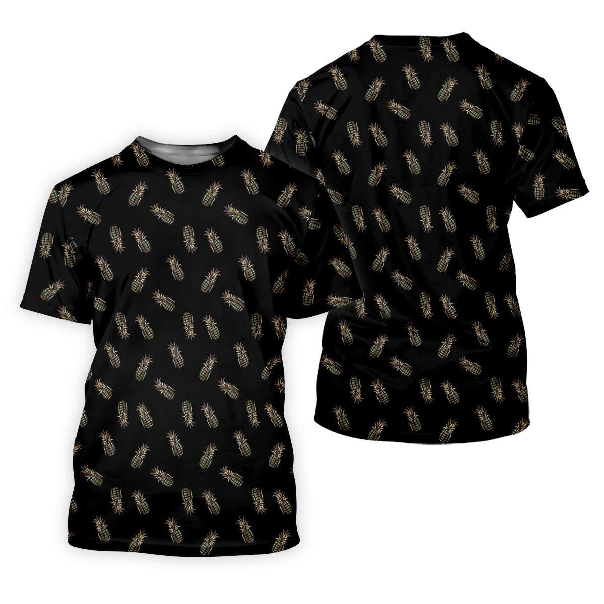 Pineapple Grenade Black Grey Golf Tops For Men, Men Polo, Golf Gift For Men, Golfing Apparel