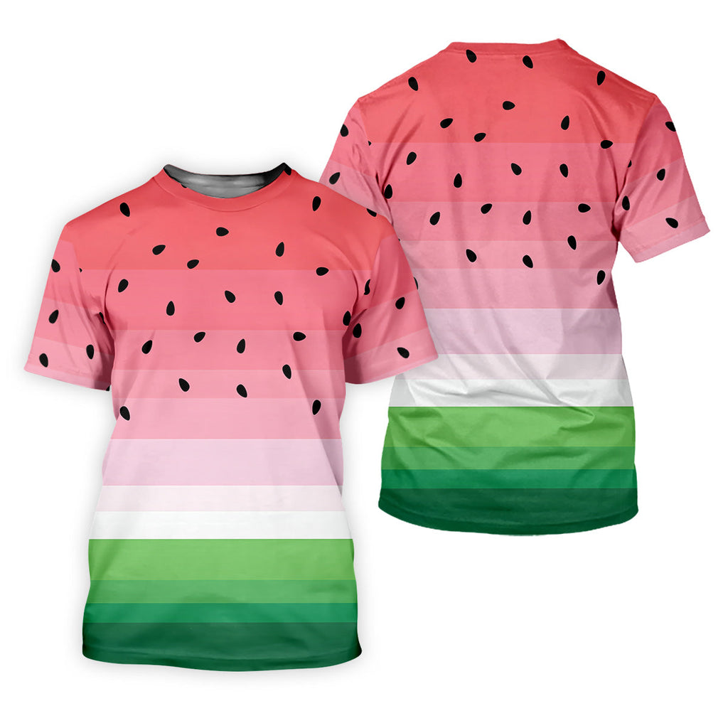 Watermelon Summer Mens Golf Polo Shirt Pink Golf Shirt, Unique Gift For Golfer, Golfing Apparel