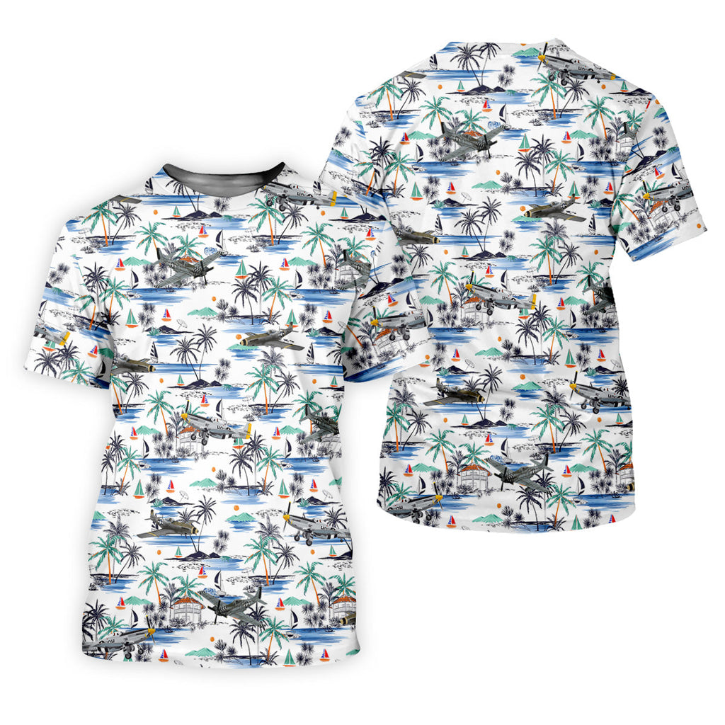 Light Blue Airplane Tropical Golf Shirts, Polo Shirts For Men, Gifts For Golf Lovers, Golf Shirts For Men