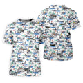 Light Blue Airplane Tropical Golf Shirts, Polo Shirts For Men, Gifts For Golf Lovers, Golf Shirts For Men