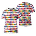 Whimsical Chicken Colorful Golf Shirt, Cute Golf Outfit, Polo Shirts For Men, Golfing Apparel