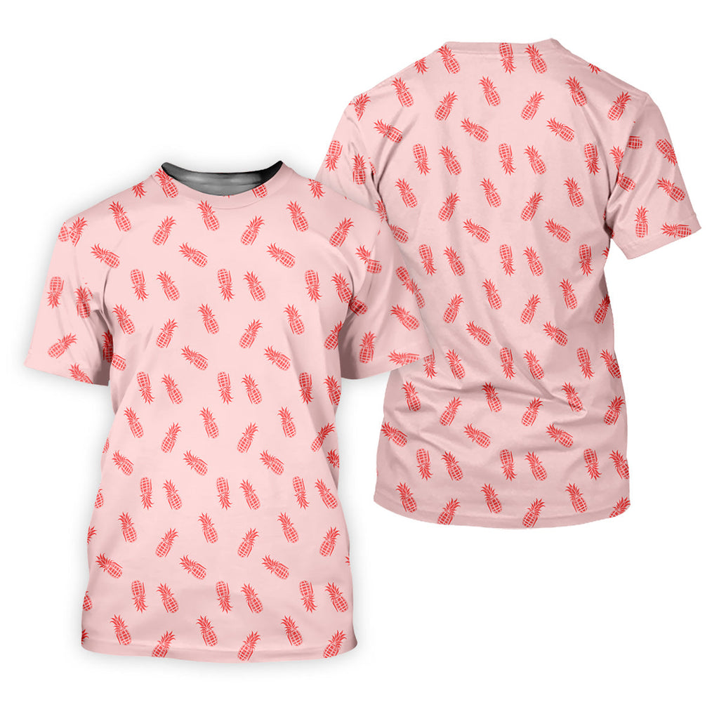 Pineapple Grenade Pink Golf Tops For Men, Men Polo, Golf Gift For Men, Golfing Apparel