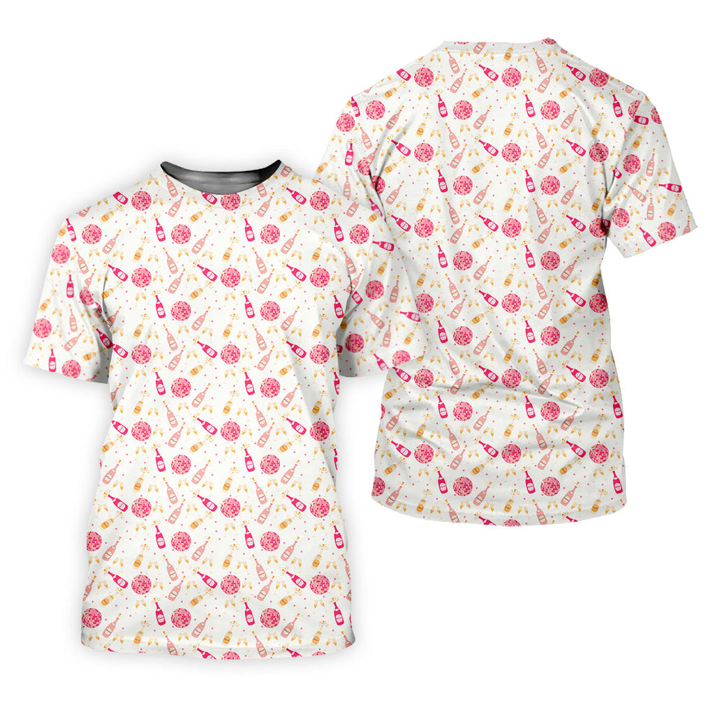 Champagne Pink Mens Pink Golf Polo, Bachelorette Shirts, Fun Golf Shirts For Men, Golfing Apparel