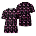 Flamingo Tropical Pink And Black Golf Tops For Men, Golf Gift For Men, Golf Shirts For Men