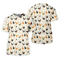 Chicken Rooster Beige Golf Tops For Men, Gift For Chicken Lover, Fun Golf Shirts For Men,Golfing Apparel