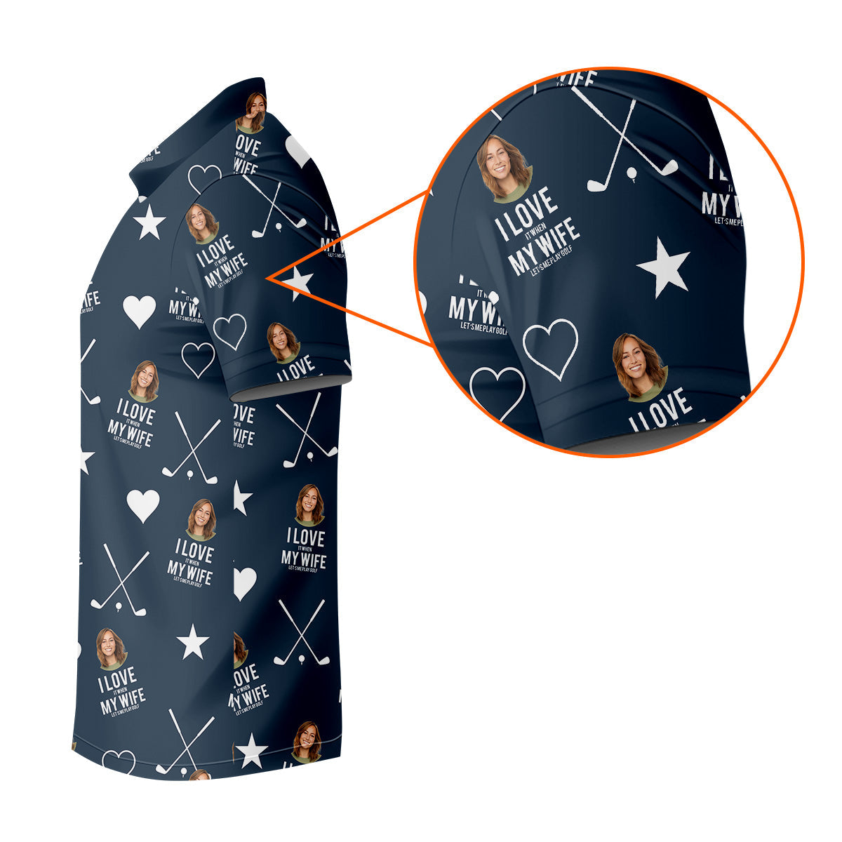 I Love It When My Wife Let's Me Play Golf Navy Fun Golf Shirts For Men, Polo Shirts For Men