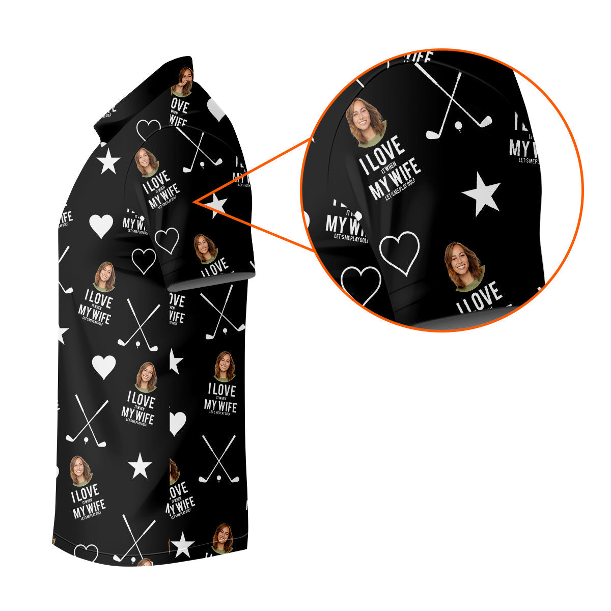 I Love It When My Wife Let's Me Play Golf Black Fun Golf Shirts For Men, Polo Shirts For Men