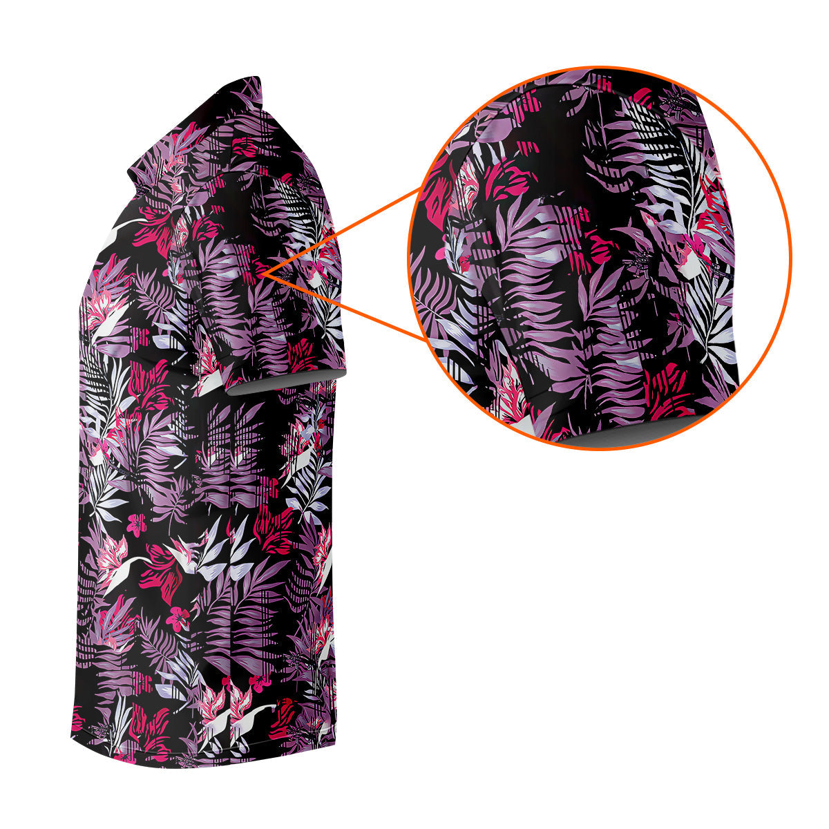 Purple And Black Tropical Golf Shirts, Golf Tops For Men, Polo Shirts For Men, Golfing Apparel