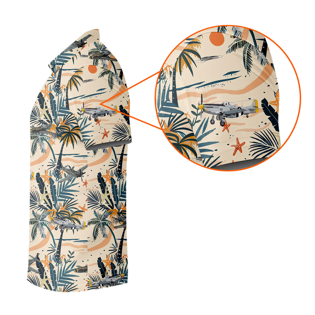 Beach Tropical Seamless Pattern Men Polo, Retro Golf Shirt, Polo Shirts For Men, Golfing Apparel