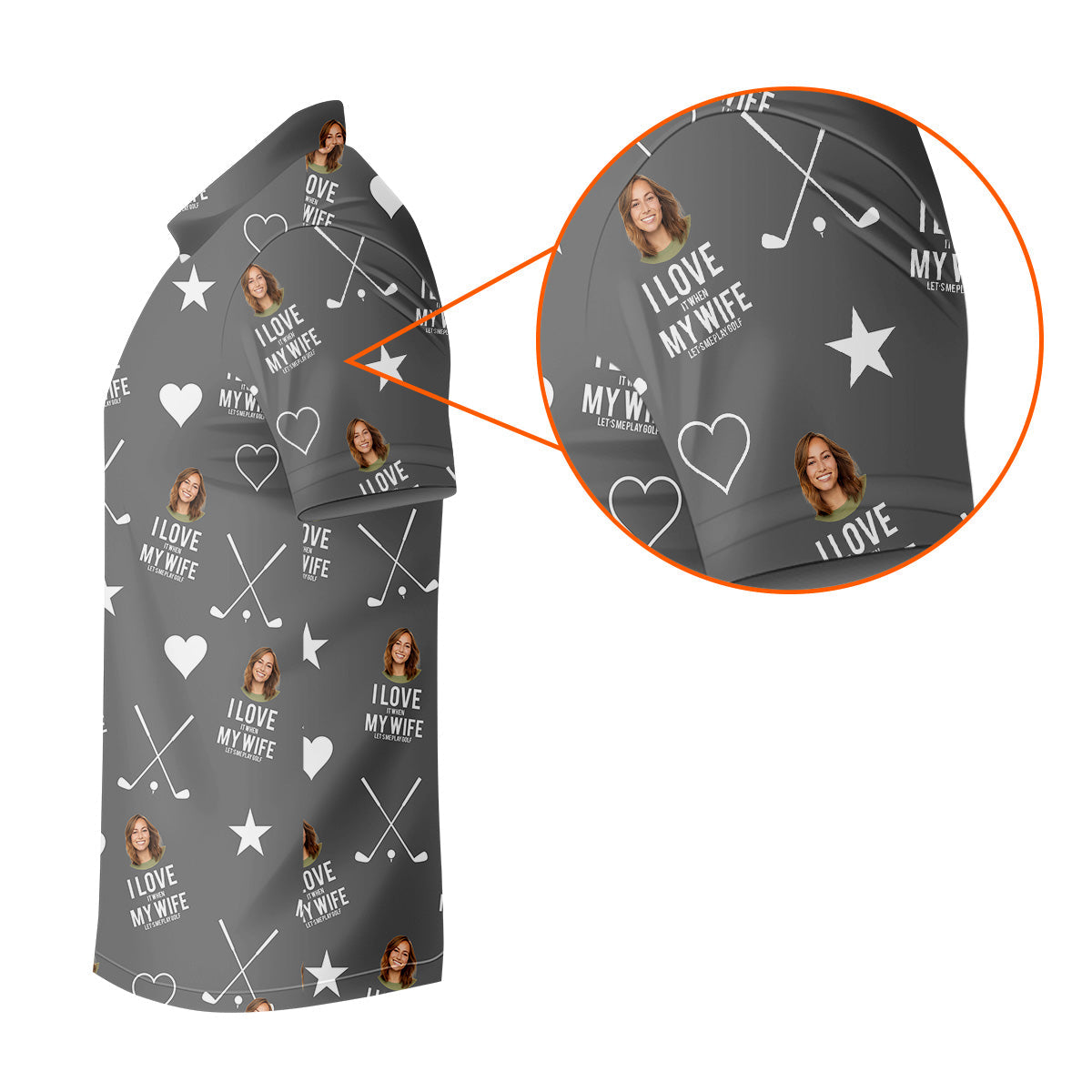 I Love It When My Wife Let's Me Play Golf Grey Fun Golf Shirts For Men, Polo Shirts For Men