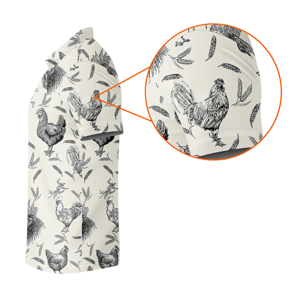 Chicken Rooster Golf Tops For Men, Gift For Chicken Lover, Fun Golf Shirts For Men, Polo Shirts For Men