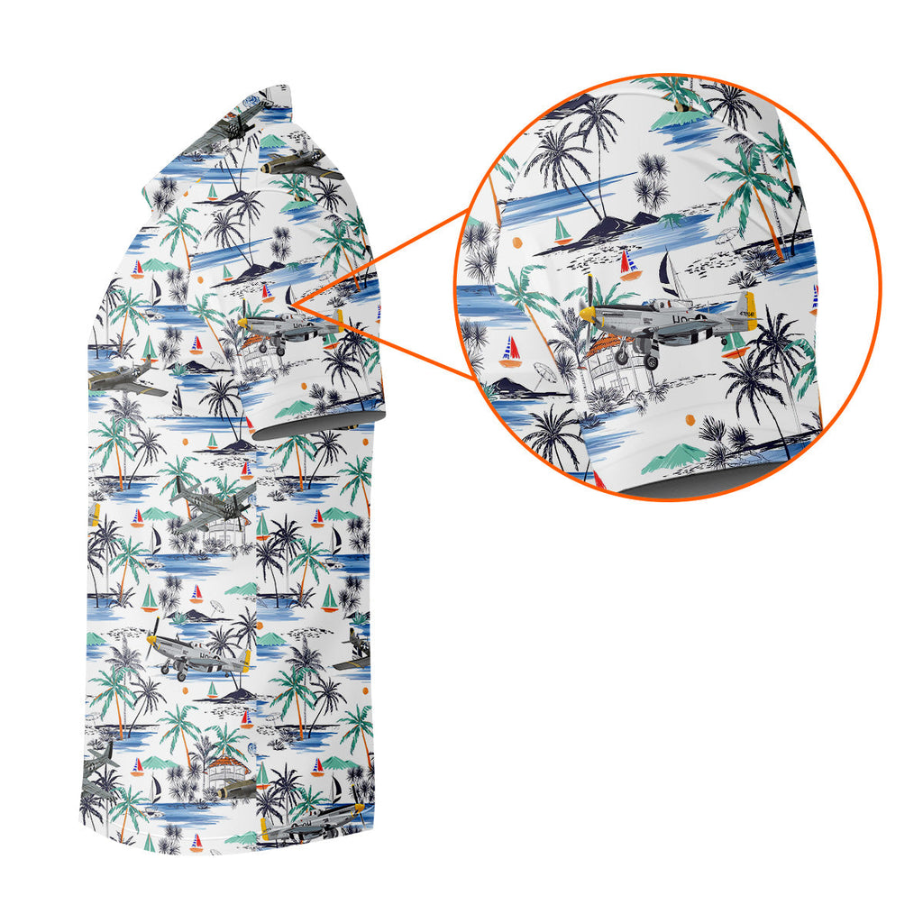 Light Blue Airplane Tropical Golf Shirts, Polo Shirts For Men, Gifts For Golf Lovers, Golf Shirts For Men