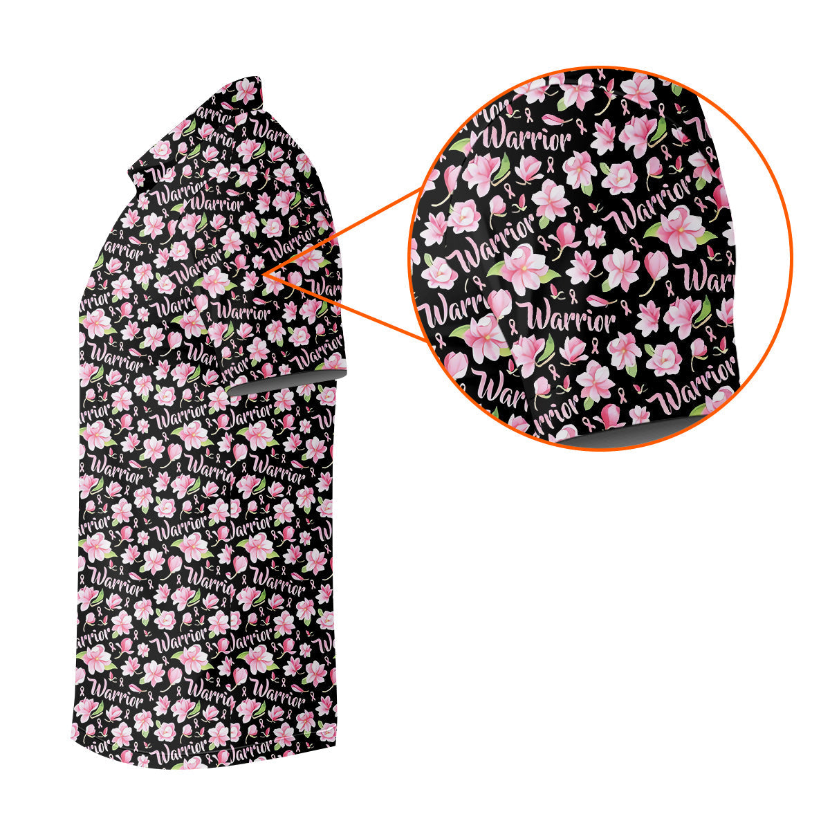 Warrior Pink Ribbons Floral Breast Cancer Golf Shirt, Polo Shirts For Men, Golfing Apparel