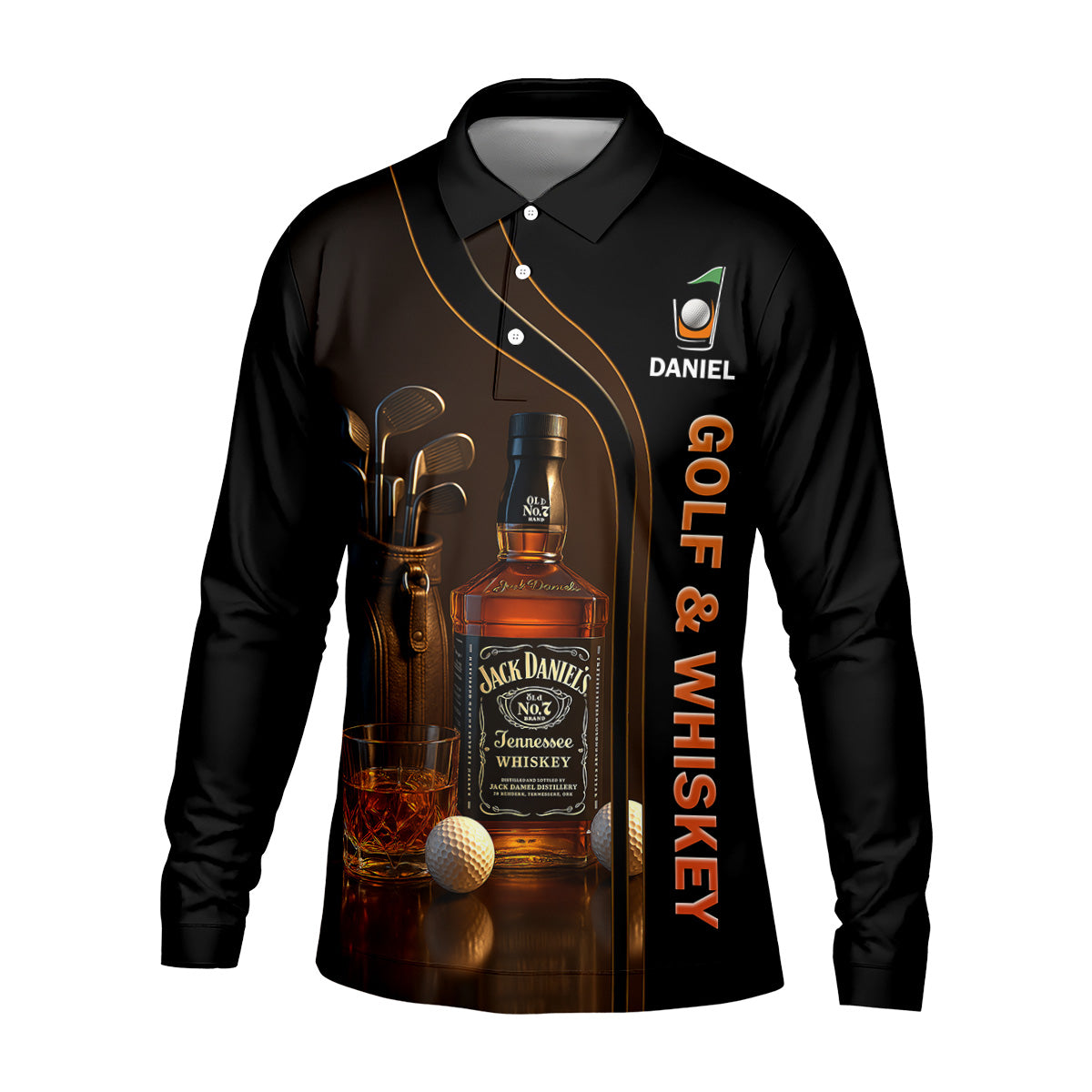 Golf And Whiskey Fun Golf Shirt, Men's Funny Golf Shirts, Unique Gift For Golfer, Golfing Apparel