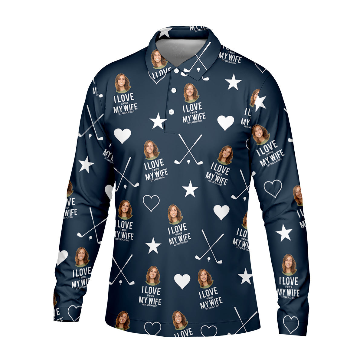 I Love It When My Wife Let's Me Play Golf Navy Fun Golf Shirts For Men, Polo Shirts For Men
