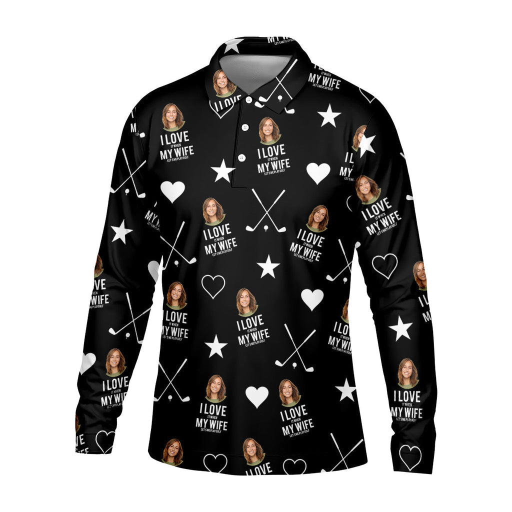 I Love It When My Wife Let's Me Play Golf Black Fun Golf Shirts For Men, Polo Shirts For Men