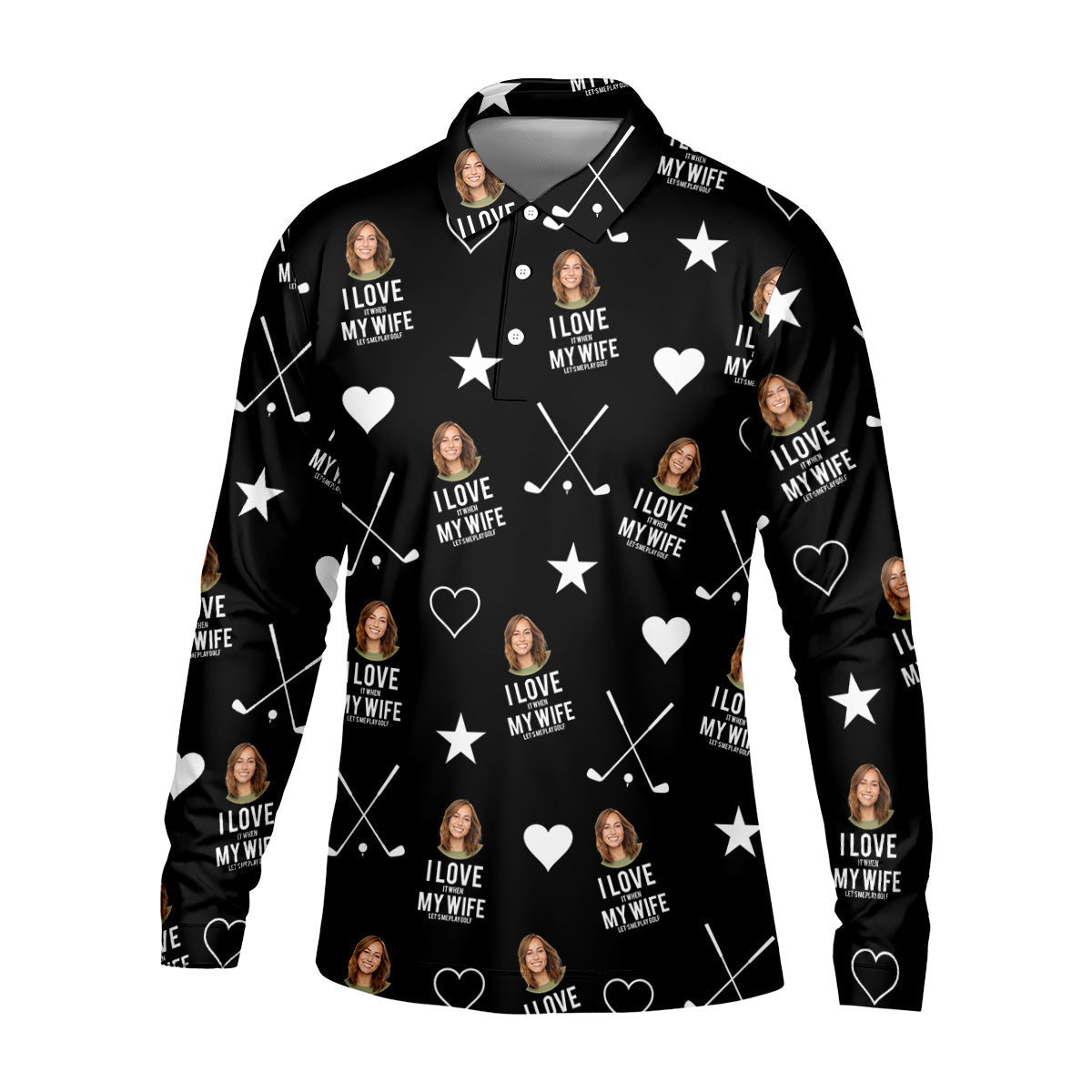 I Love It When My Wife Let's Me Play Golf Black Fun Golf Shirts For Men, Polo Shirts For Men