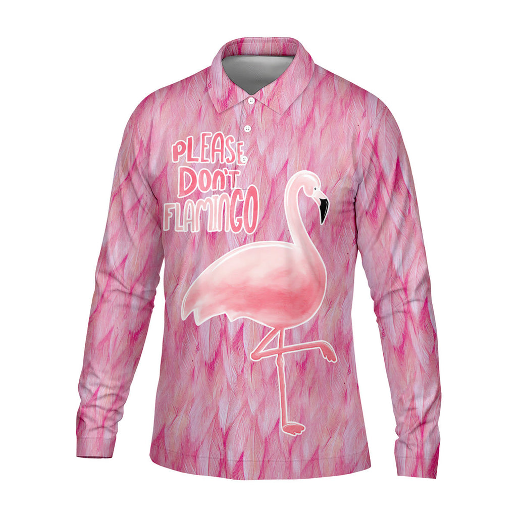 Please Don't Flamingo Fun Golf Shirts For Men, Pink Flamingo Polo Shirts For Men, Golf Gift For Men