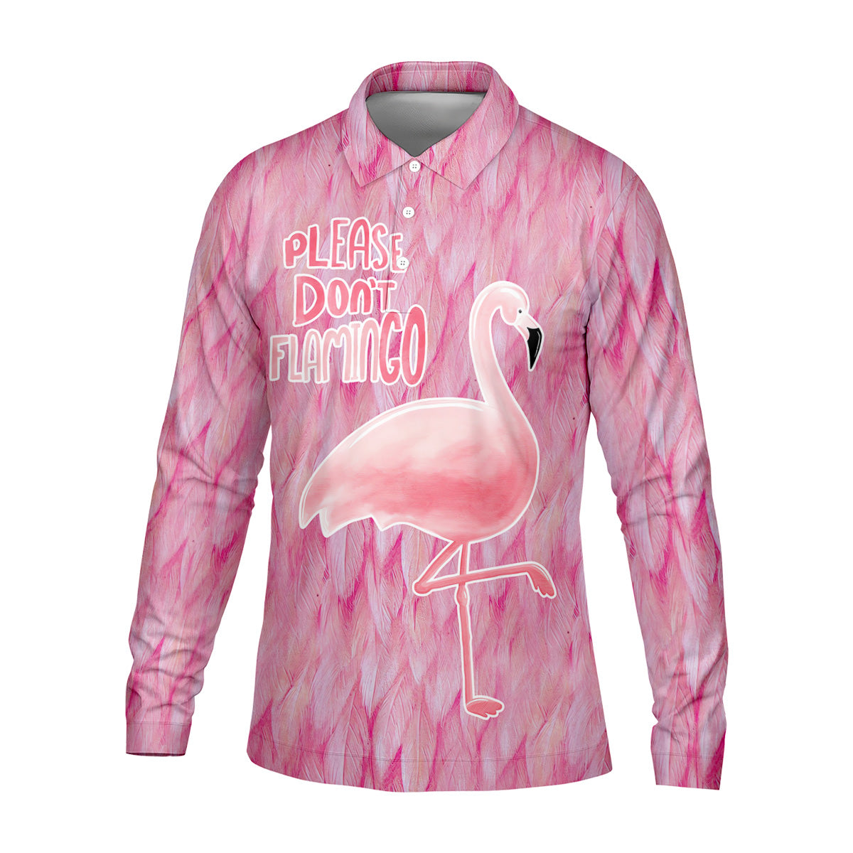 Please Don't Flamingo Fun Golf Shirts For Men, Pink Flamingo Polo Shirts For Men, Golf Gift For Men