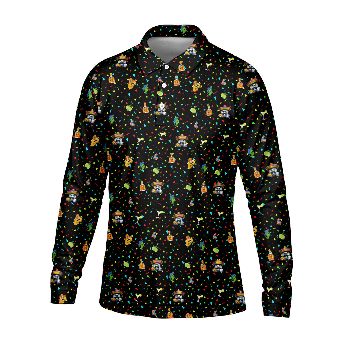 Fairway Fiesta Black Golf Polo Shirt, Fun Golf Shirts For Men, Polo Shirts For Men, Golfing Apparel