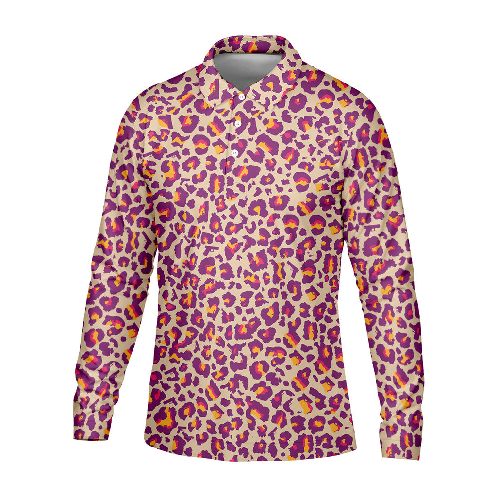 Pink Leopard Golf Tops For Men, Golf Gift For Men, Golf Shirts For Men, Golfing Apparel