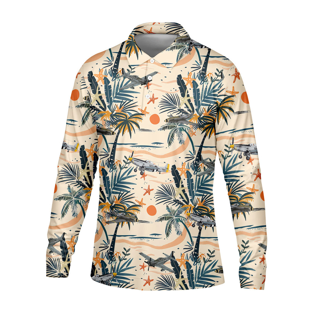 Beach Tropical Seamless Pattern Men Polo, Retro Golf Shirt, Polo Shirts For Men, Golfing Apparel