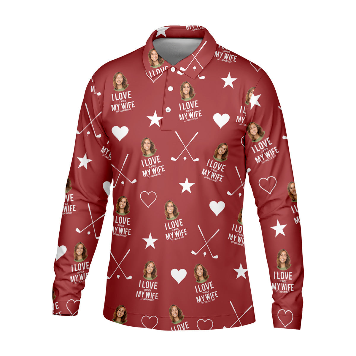 I Love It When My Wife Let's Me Play Golf Red Fun Golf Shirts For Men, Polo Shirts For Men