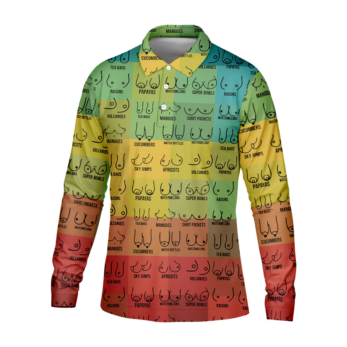 Colorful Fun Mens Golf Shirt, Golf Tops For Men, Gifts For Golf Lovers, Polo Shirts For Men, Golfing Apparel