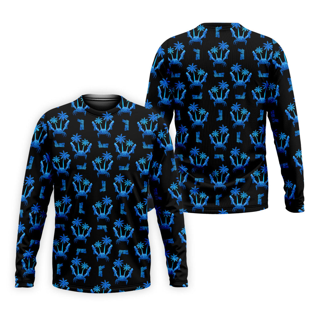 The Blue Crab Tropical Golf Shirts, Black Golf Shirt, Golf Gift For Men, Golf Shirts For Men