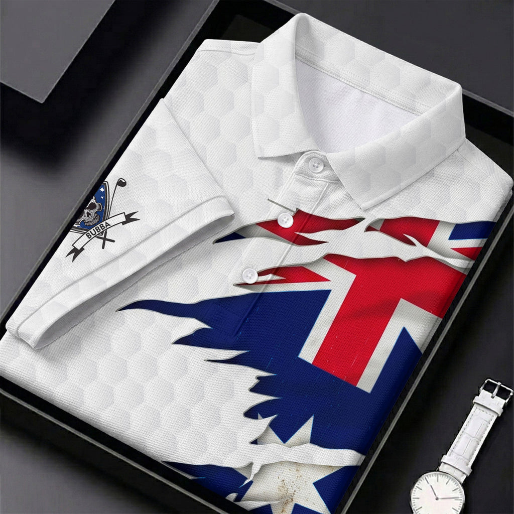 It Takes A Lot Of Ball To Golf The Way I Do Australia Flag Print Men's Golf Top, Golf Shirts For Men