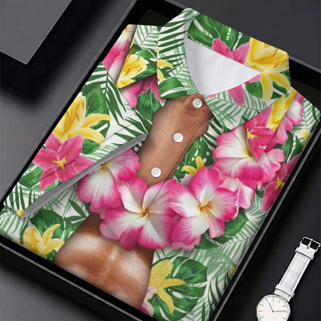 Muscle Costume Hawaiian Golf Shirt, Men's Funny Golf Shirts, Polo ShirtFor Men