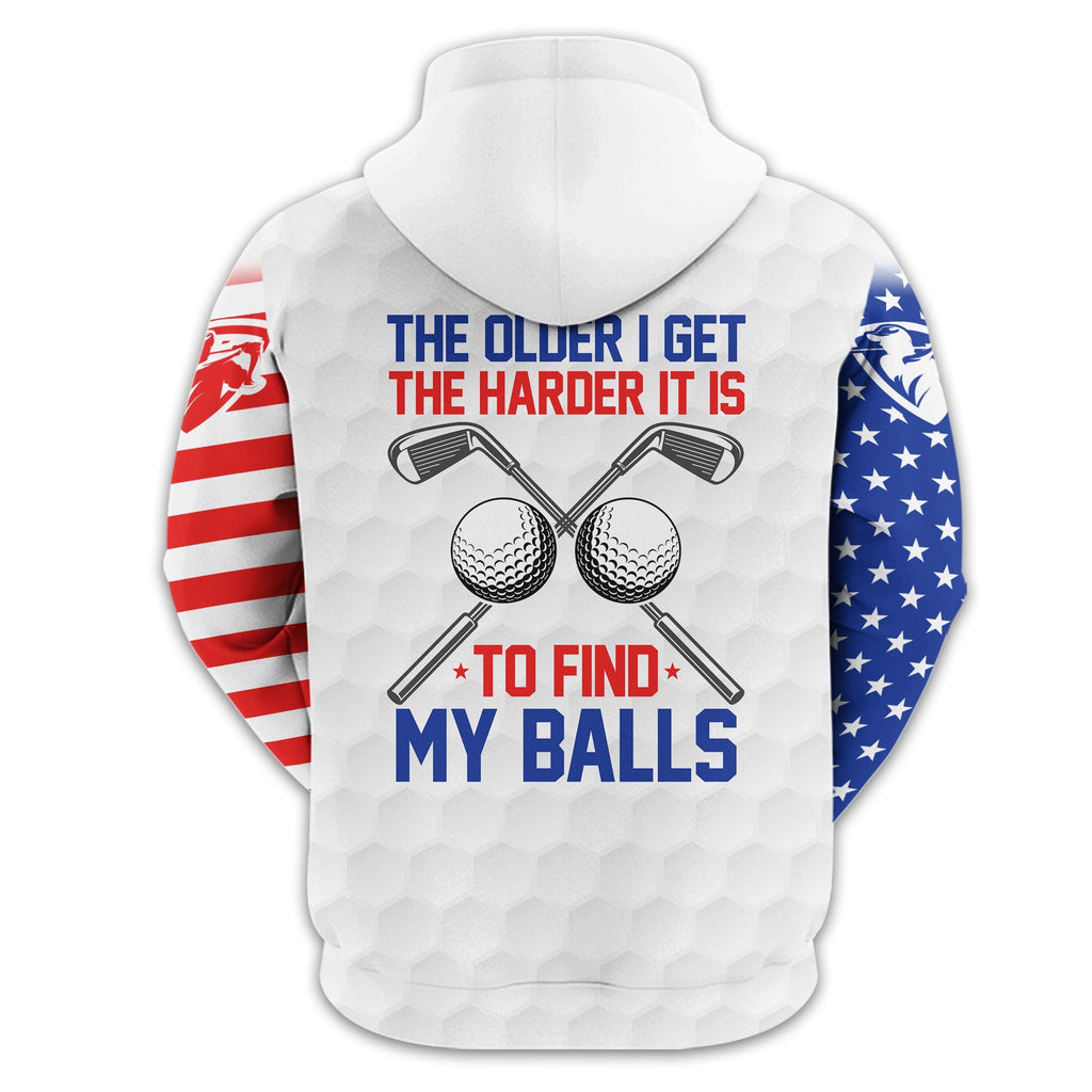 To Find My Balls, USA Flag Polo Shirt, Personalized Golf Shirt, Unique Gift For Golfer