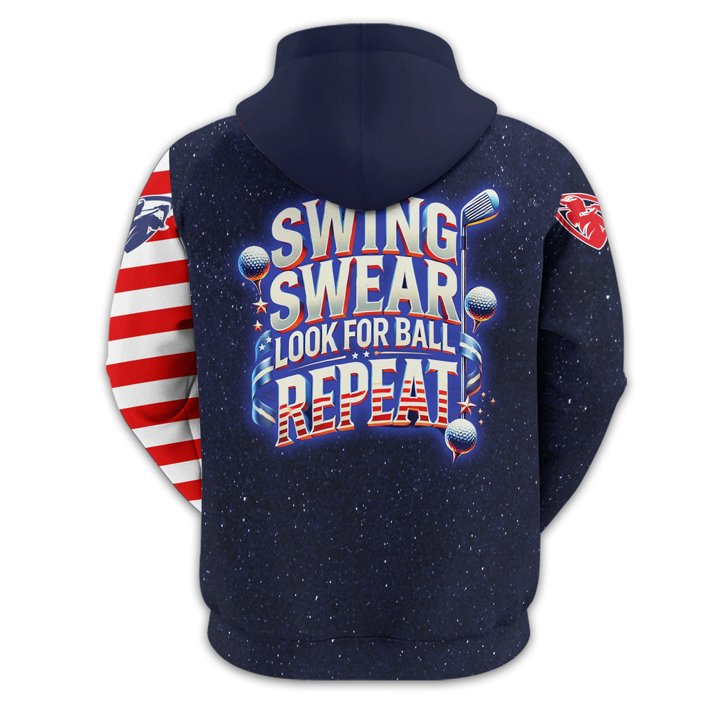 Swing Swear Look For Ball Repeat, Personalized Golf Shirt, Cool Golf Gifts