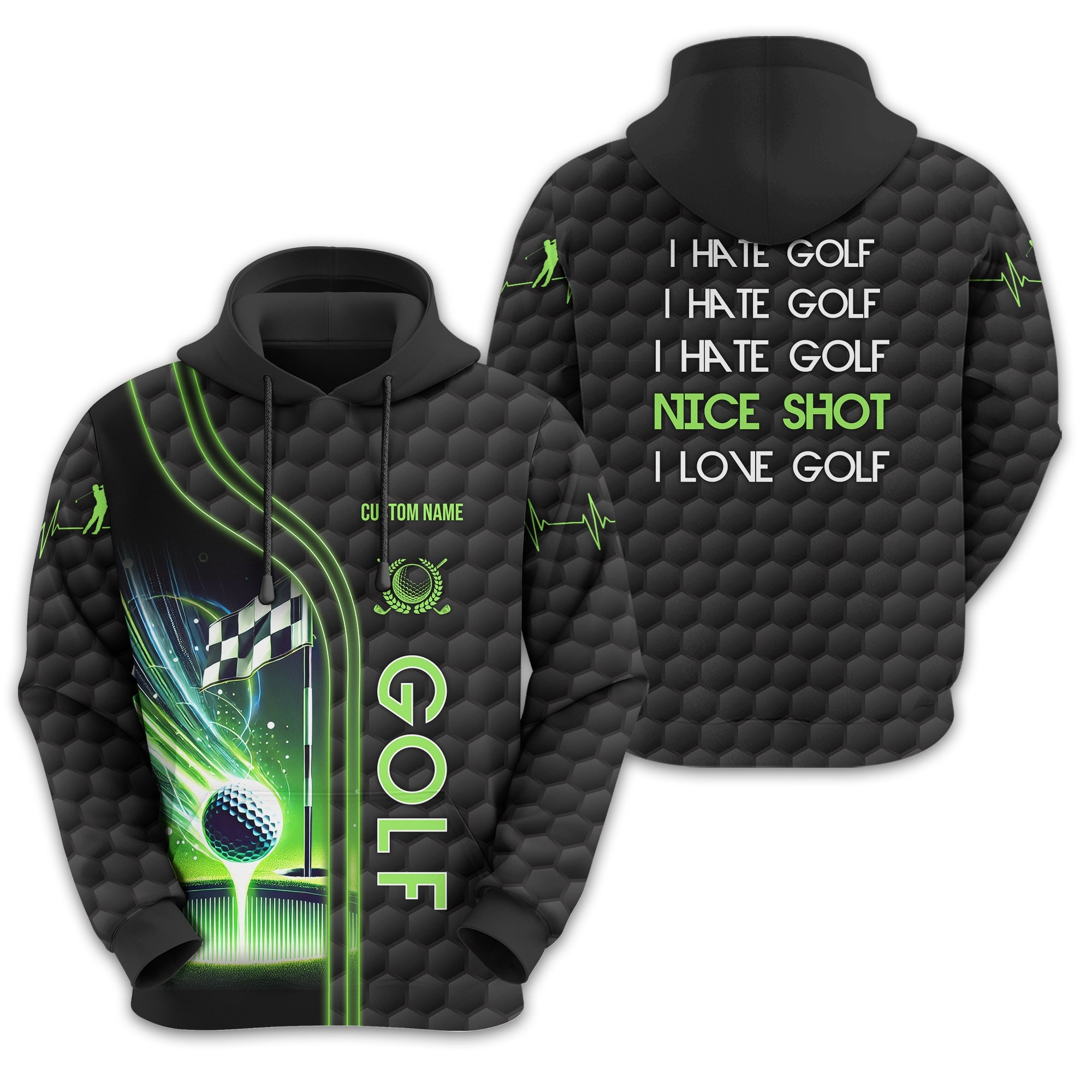 I Hate Golf Nice Shot I Love Golf, Personalized Golf Shirt, Unique Gift For Golfer, Funny Golf Polo Shirt