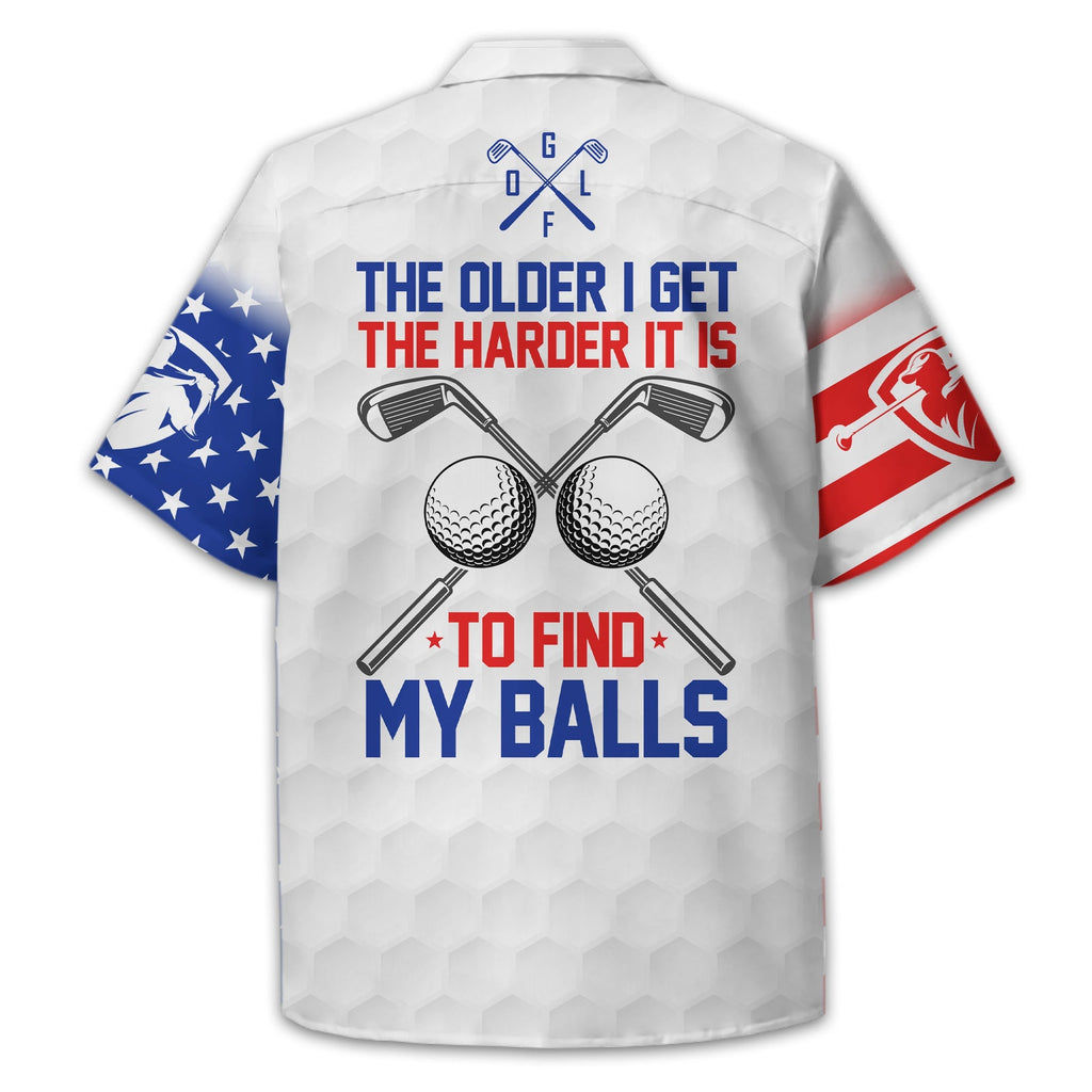 To Find My Balls, USA Flag Polo Shirt, Personalized Golf Shirt, Unique Gift For Golfer