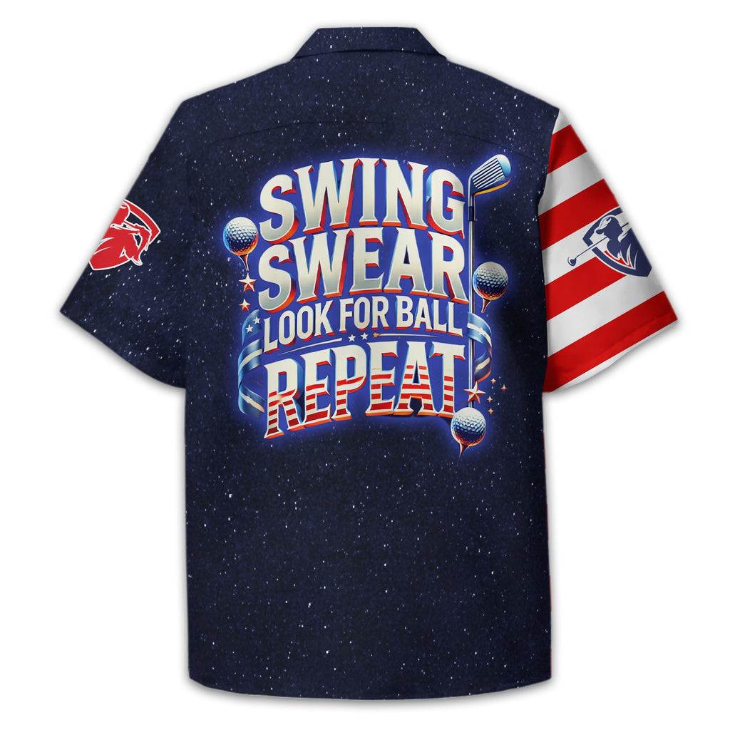 Swing Swear Look For Ball Repeat, Personalized Golf Shirt, Cool Golf Gifts