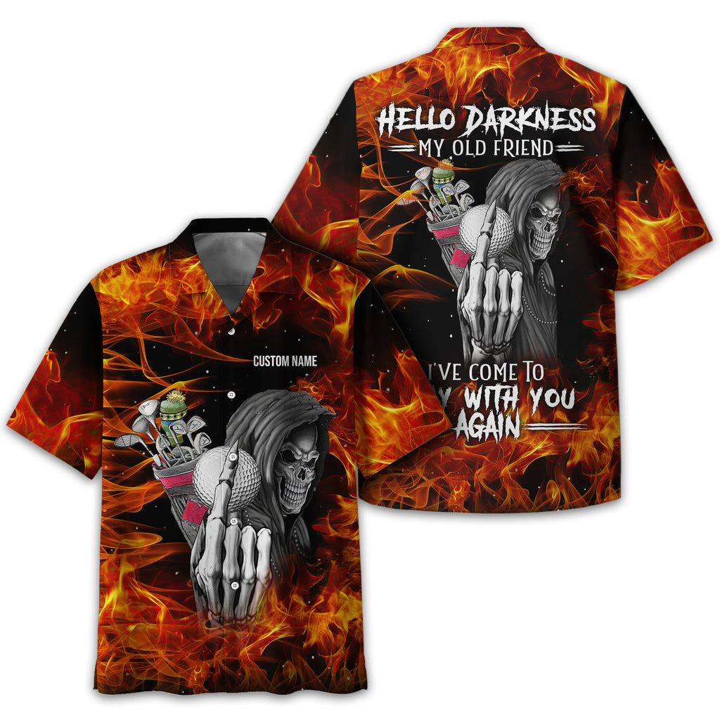 Hello Darkness My Old Friend Personalized Golf Polo ShirtGolf Shirt For Men, Gift For Golfers