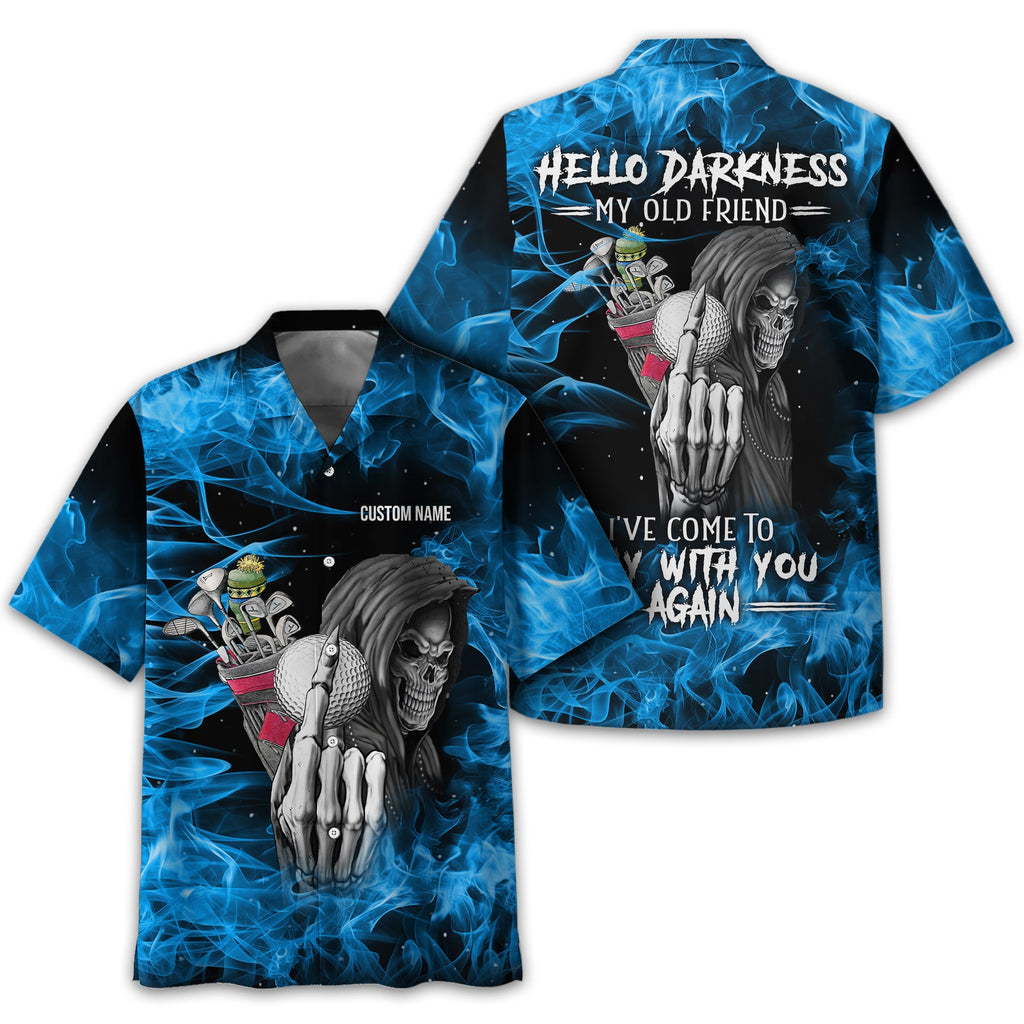 Hello Darkness My Old Friend Personalized Golf Polo ShirtGolf Shirt For Men, Gift For Golfers