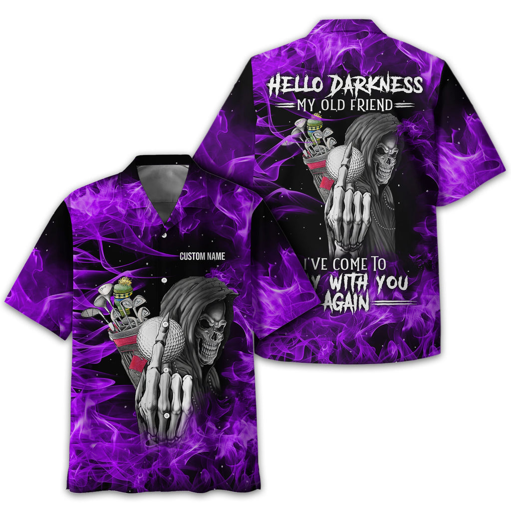 Hello Darkness My Old Friend Personalized Golf Polo ShirtGolf Shirt For Men, Gift For Golfers