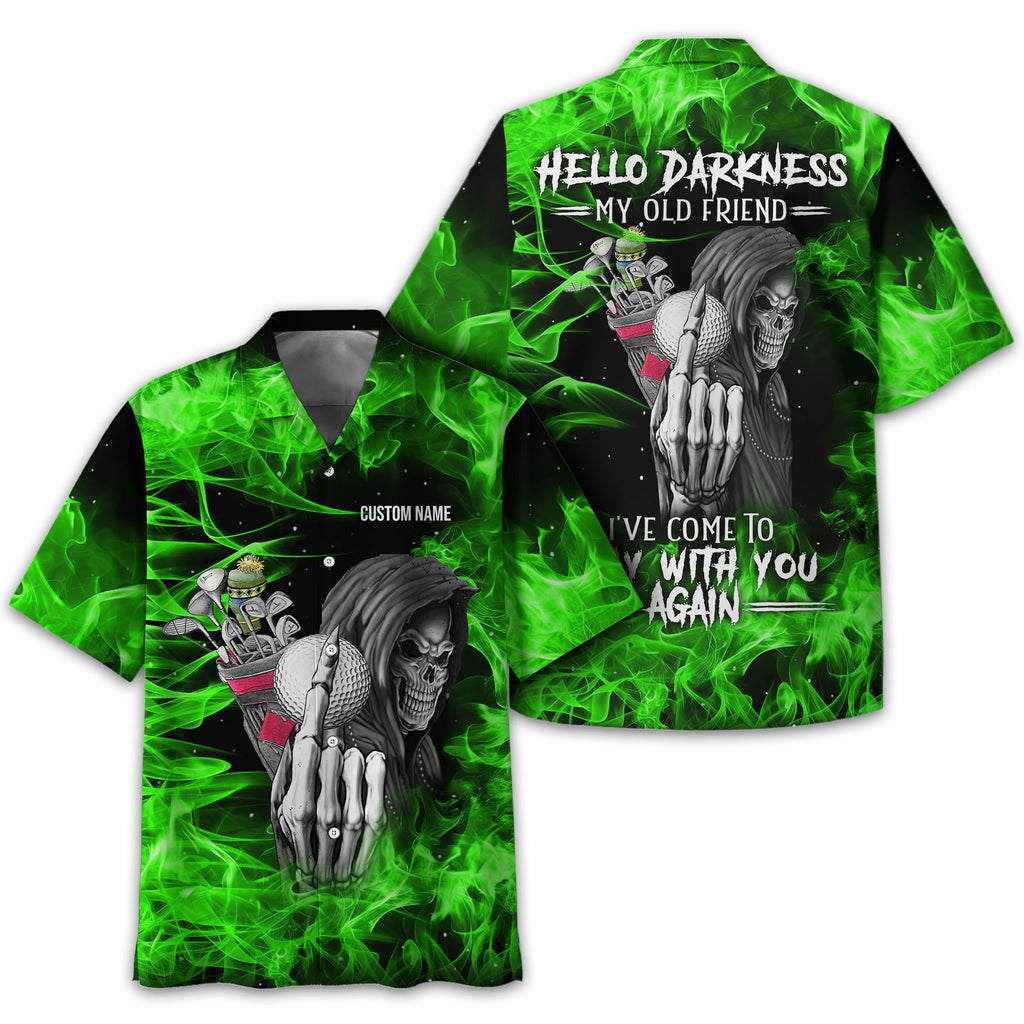 Hello Darkness My Old Friend Personalized Golf Polo ShirtGolf Shirt For Men, Gift For Golfers