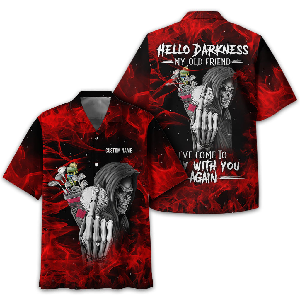 Hello Darkness My Old Friend Personalized Golf Polo ShirtGolf Shirt For Men, Gift For Golfers