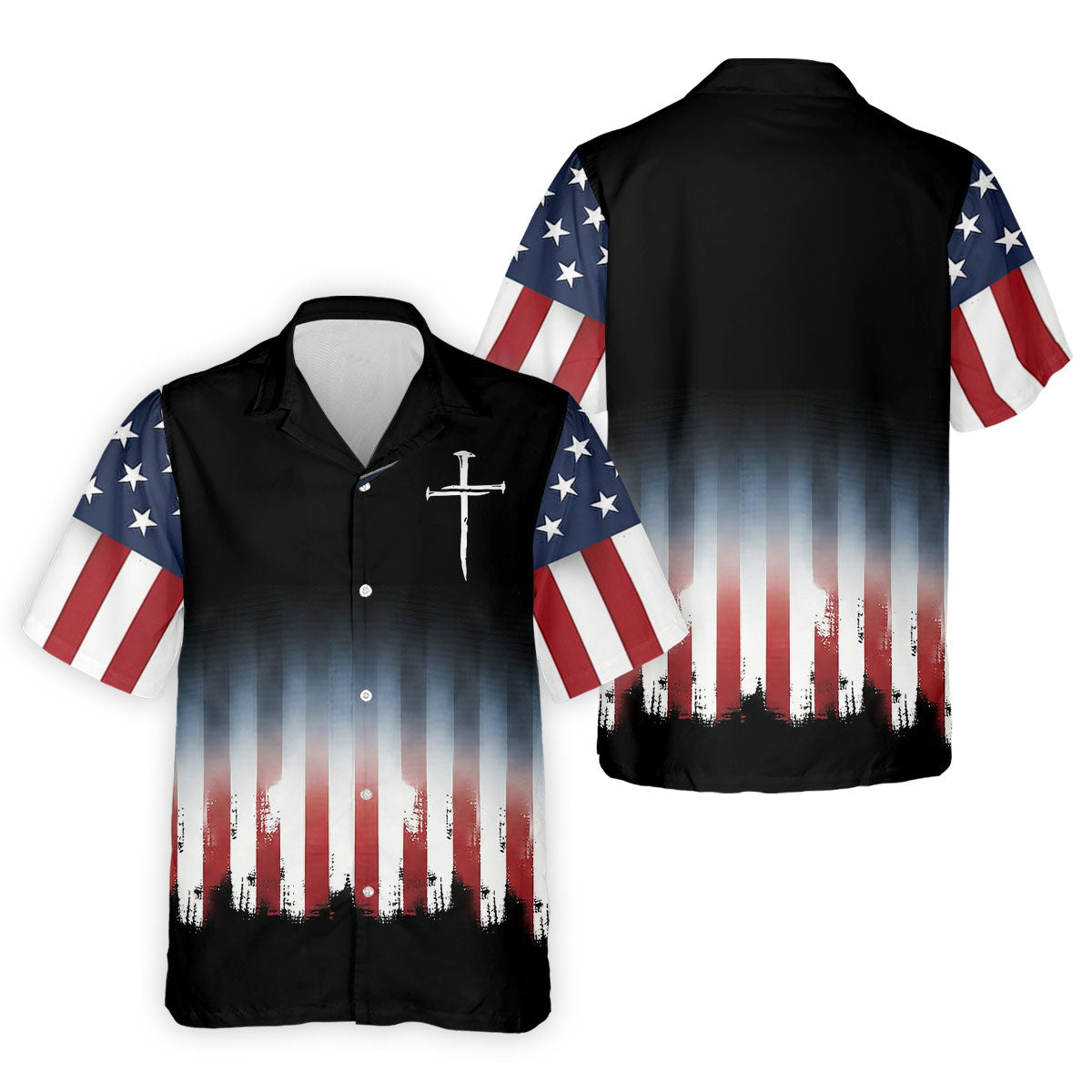 250 Years USA Anniversary 1776-2026 Men's Golf Polo Shirt, Faith Cross 4th Of July Patriotic Golf Shirt