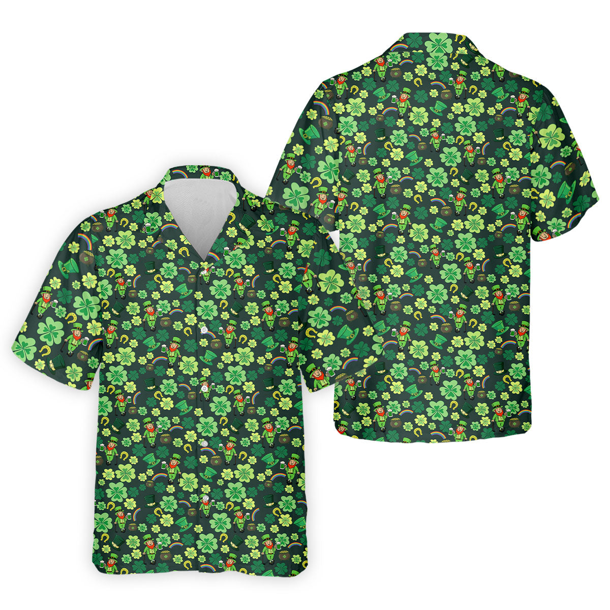 Shamrock St Patrick's Day Dark Green Golf Shirt, Polo Shirts For Men, Golf Shirts For Men, Golfing Apparel