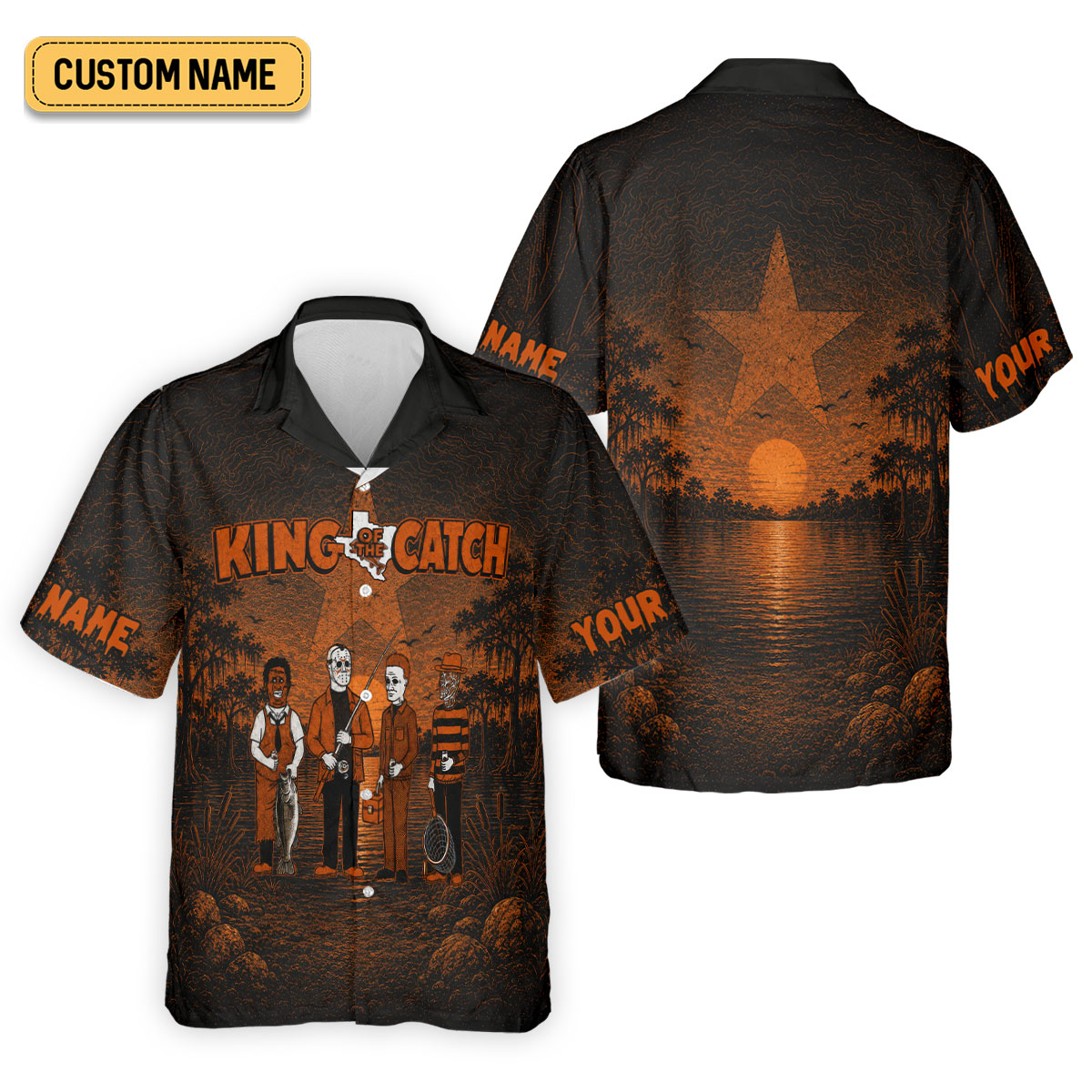 King Of The Catch Horror Character UPF Shirt, Womens Fishing Shirt, Halloween Fishing Shirt