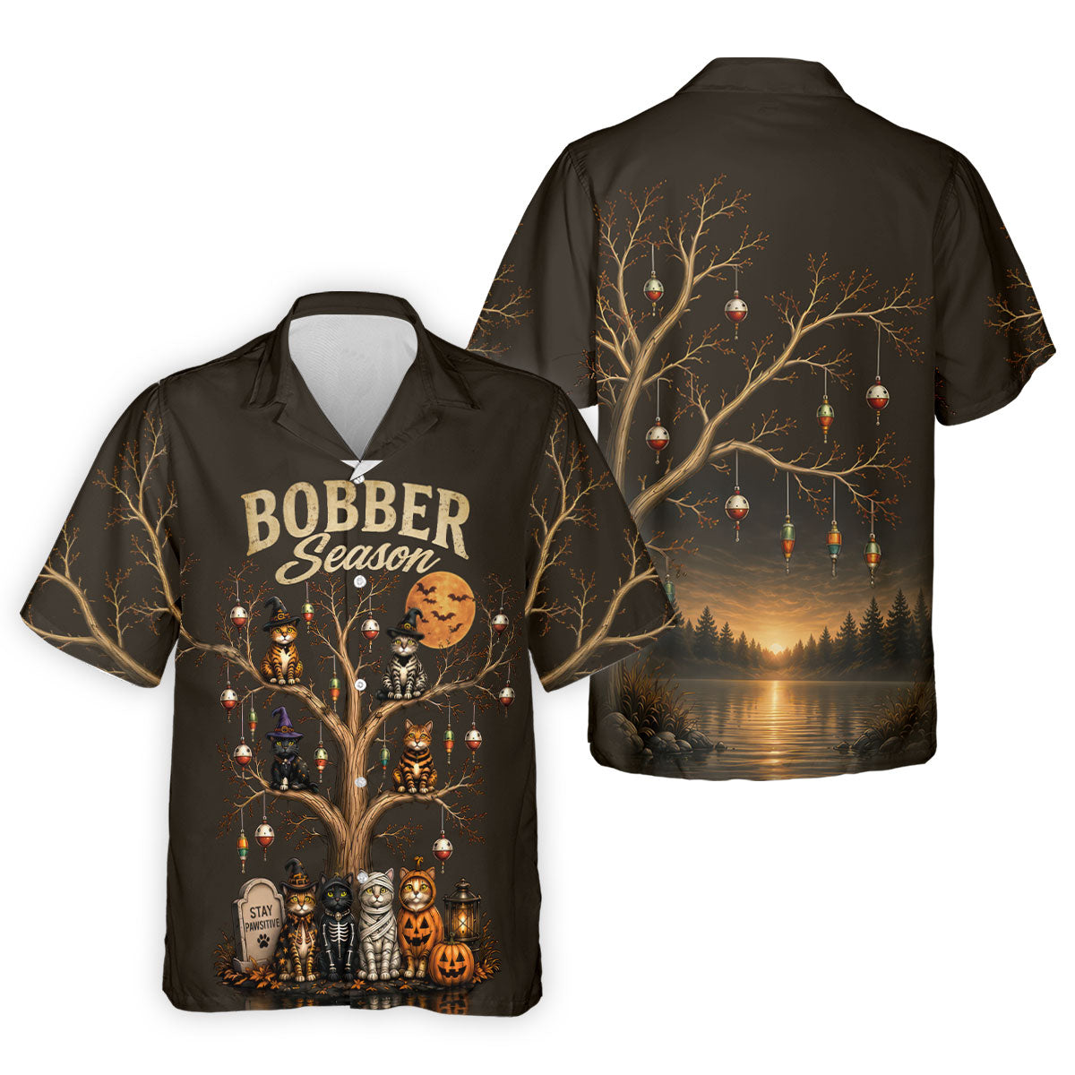 Bobber Season Halloween Cat UPF Fishing Shirt, Fishing Shirts For Women, Long Sleeve Shirt