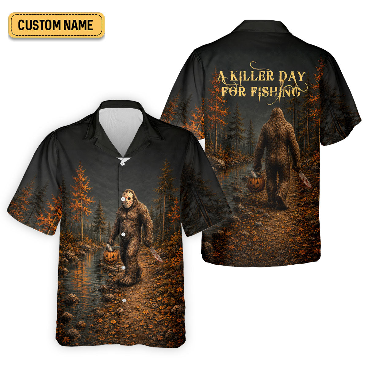 A Killer Day For Fishing Custom Halloween UPF Shirt, Funny Fishing Shirt, Womens Fishing Shirts