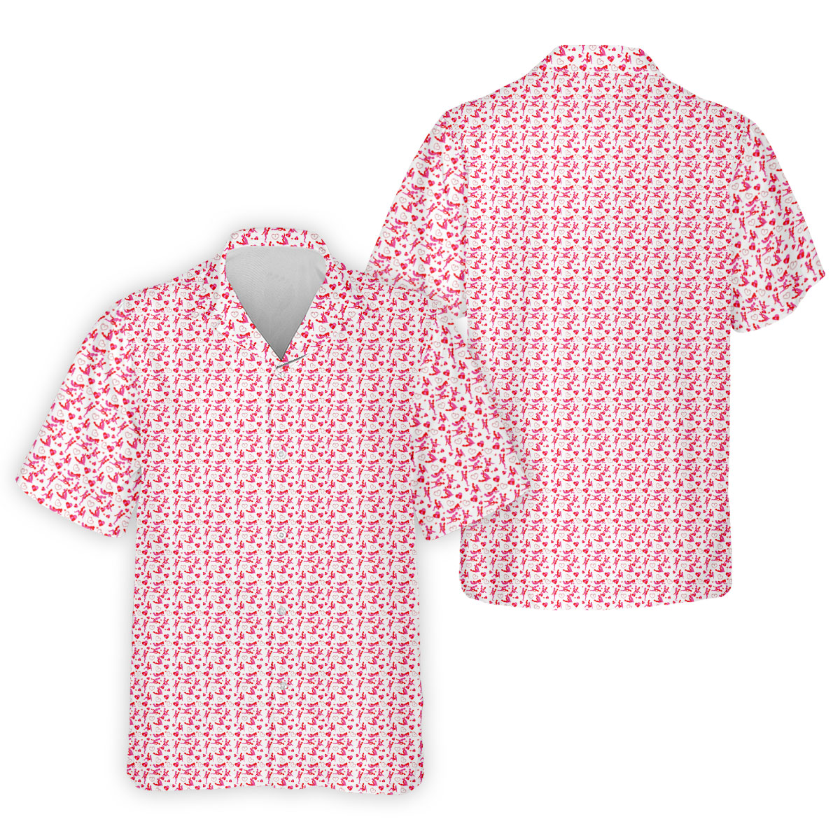 Naughty Couple Hot Positions Fun Golf Shirts For Men, Valentines Golf Gift, Polo Shirts For Men