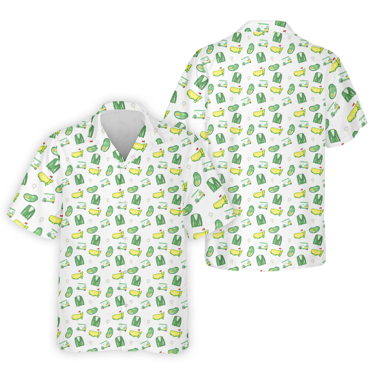 Master Golf Seamless Pattern White Golf Shirt, Cool Golf Shirt, Polo Shirts For Men, Golf Shirts For Men