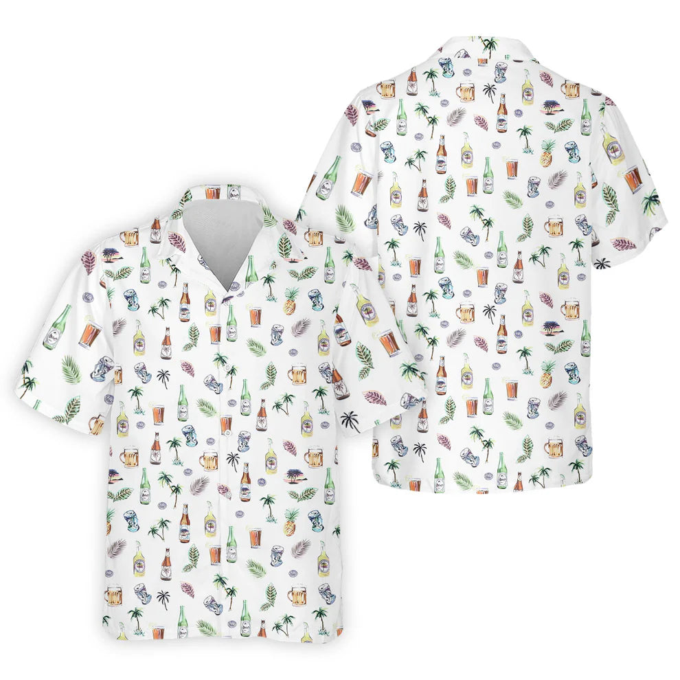 Beer Tropical Golf Tops For Men, Men's Funny Golf Shirts, Cool Golf Gift, Golf Shirts For Men